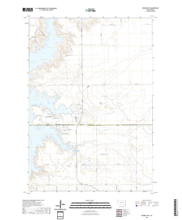 USGS US Topo 7.5-minute map for Okobojo SW SD 2021