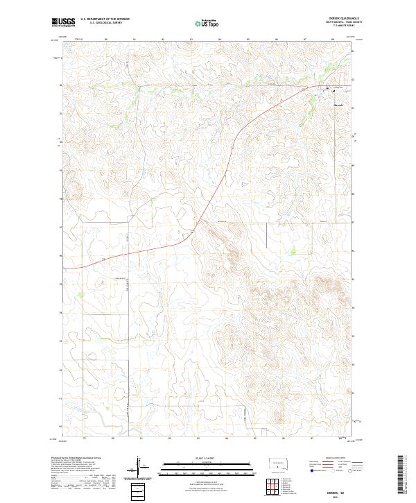 USGS US Topo 7.5-minute map for Okreek SD 2021