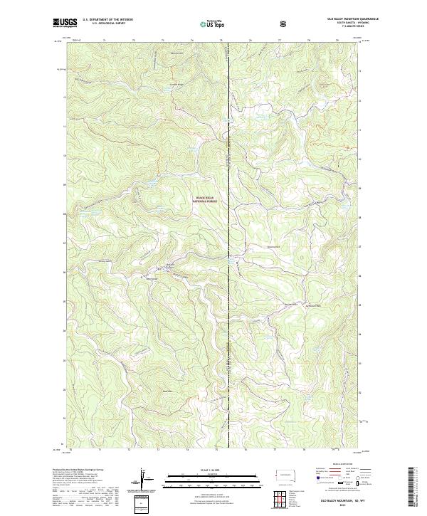 USGS US Topo 7.5-minute map for Old Baldy Mountain SDWY 2021