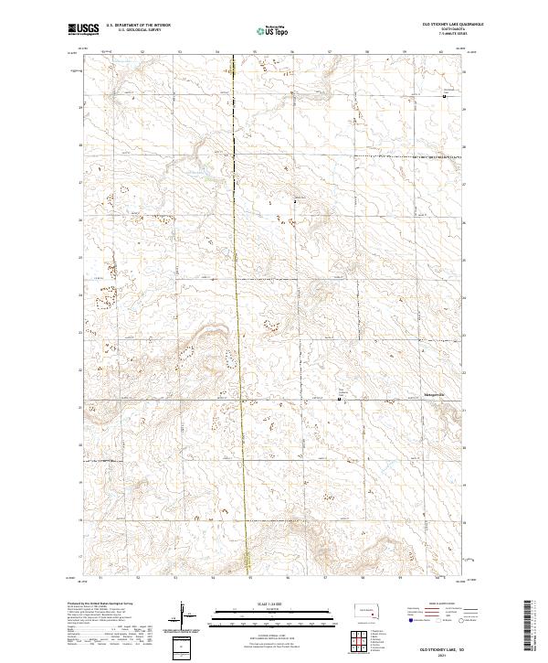 USGS US Topo 7.5-minute map for Old Stickney Lake SD 2021