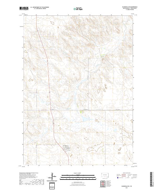 USGS US Topo 7.5-minute map for Olsonville SE SD 2021