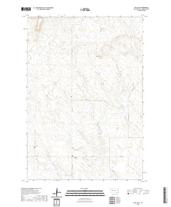 USGS US Topo 7.5-minute map for Opal East SD 2021