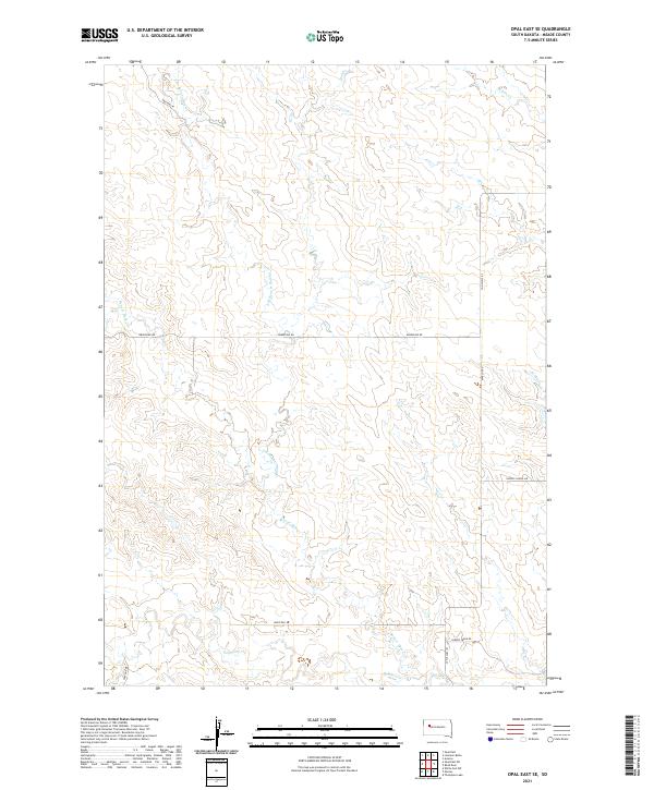 USGS US Topo 7.5-minute map for Opal East SE SD 2021