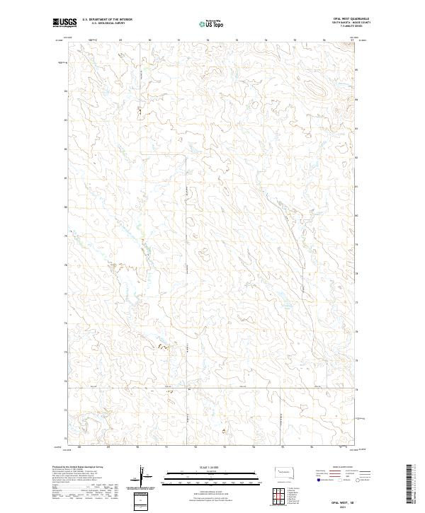 USGS US Topo 7.5-minute map for Opal West SD 2021