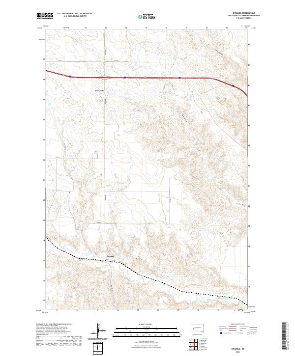 USGS US Topo 7.5-minute map for Owanka SD 2021