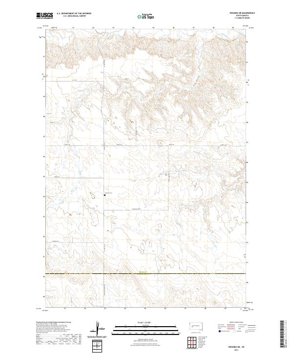 USGS US Topo 7.5-minute map for Owanka NE SD 2021