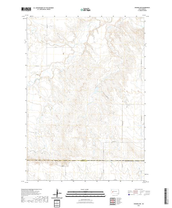 USGS US Topo 7.5-minute map for Owanka NW SD 2021