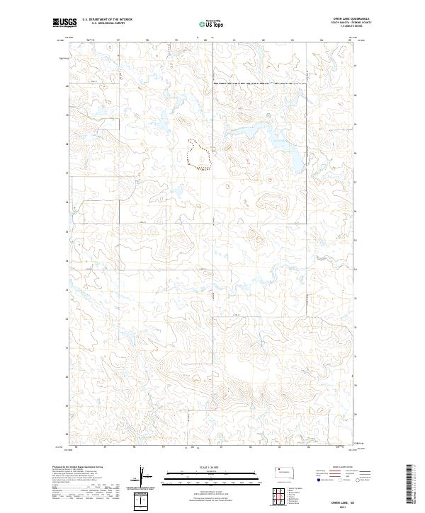 USGS US Topo 7.5-minute map for Owen Lake SD 2021