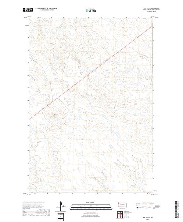 USGS US Topo 7.5-minute map for Owl Butte SD 2021