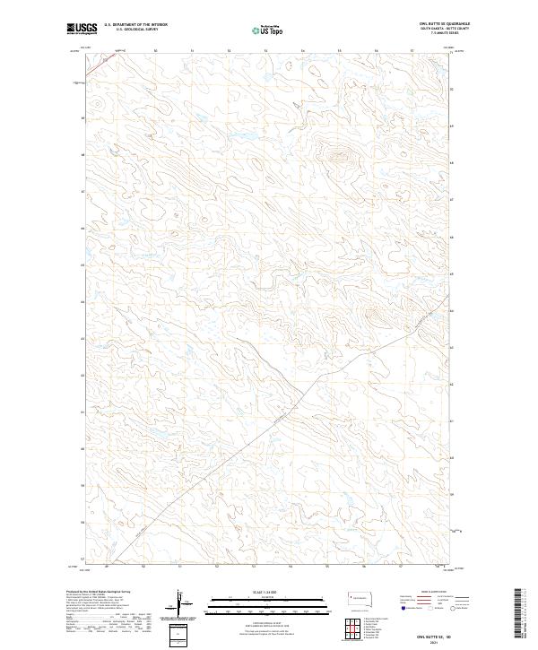 USGS US Topo 7.5-minute map for Owl Butte SE SD 2021