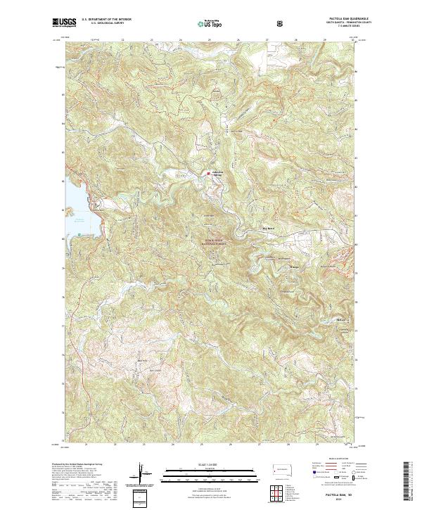 USGS US Topo 7.5-minute map for Pactola Dam SD 2021