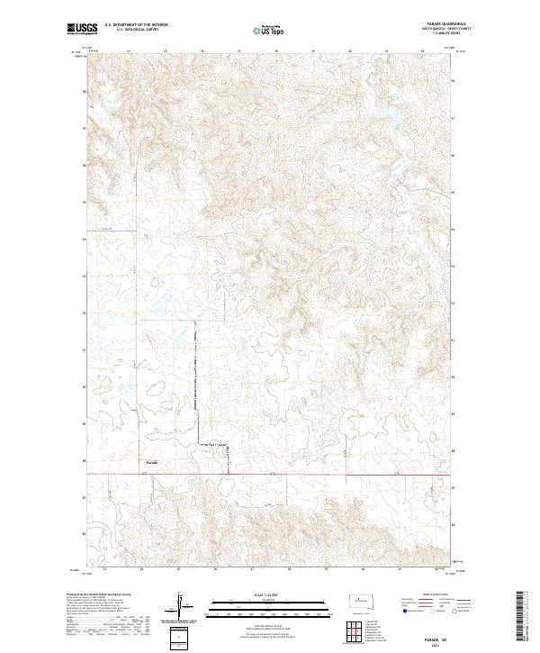 USGS US Topo 7.5-minute map for Parade SD 2021