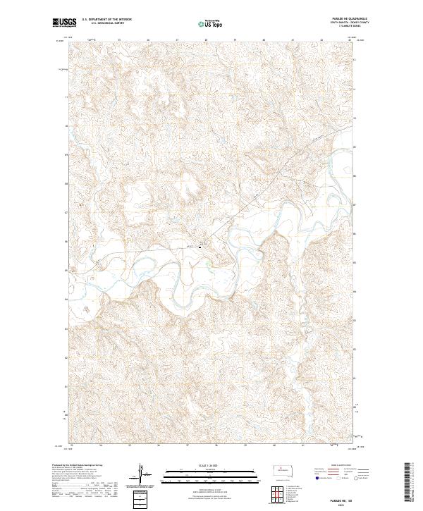 USGS US Topo 7.5-minute map for Parade NE SD 2021