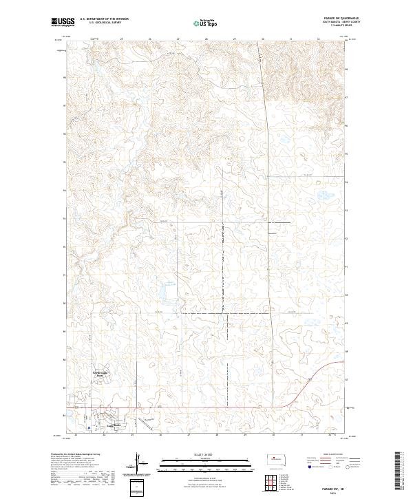 USGS US Topo 7.5-minute map for Parade SW SD 2021