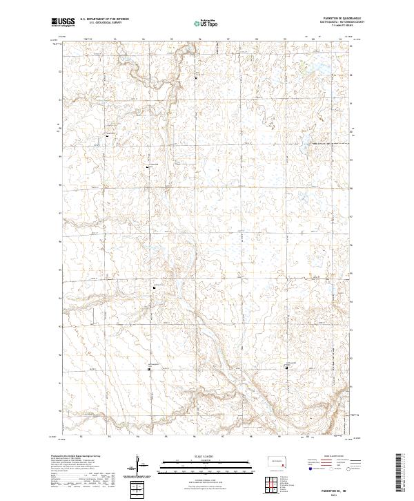 USGS US Topo 7.5-minute map for Parkston SE SD 2021