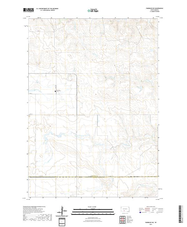 USGS US Topo 7.5-minute map for Parmelee NE SD 2021