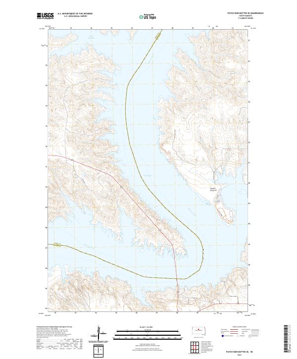 USGS US Topo 7.5-minute map for Patch Skin Buttes SE SD 2021