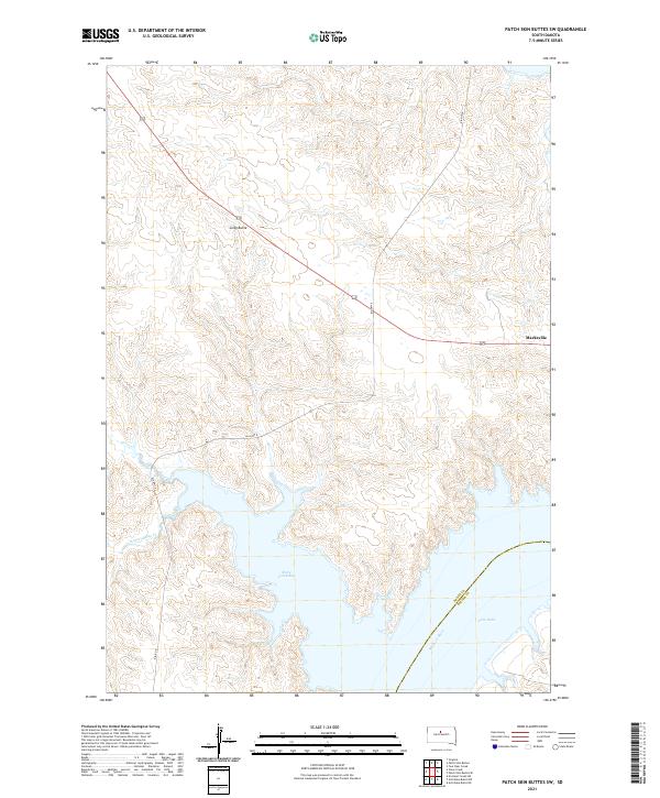 USGS US Topo 7.5-minute map for Patch Skin Buttes SW SD 2021