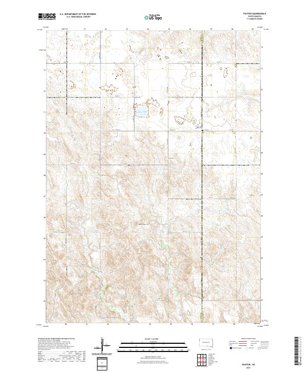 USGS US Topo 7.5-minute map for Paxton SD 2021