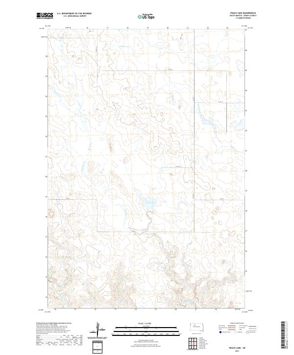 USGS US Topo 7.5-minute map for Peach Lake SD 2021