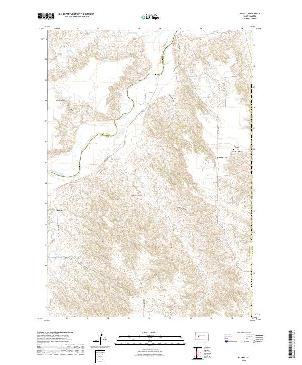 USGS US Topo 7.5-minute map for Pedro SD 2021