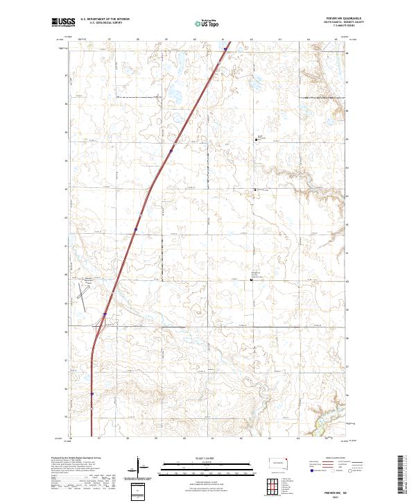 USGS US Topo 7.5-minute map for Peever NW SD 2021