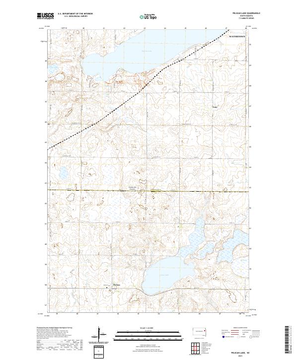 USGS US Topo 7.5-minute map for Pelican Lake SD 2021