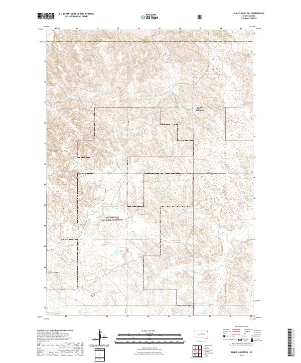 USGS US Topo 7.5-minute map for Philip Junction SD 2021