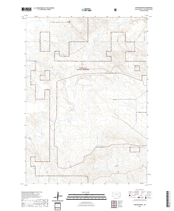 USGS US Topo 7.5-minute map for Phister Ranch SD 2021