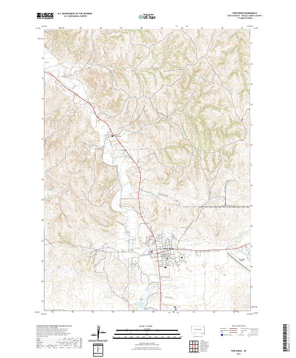 USGS US Topo 7.5-minute map for Pine Ridge SD 2021