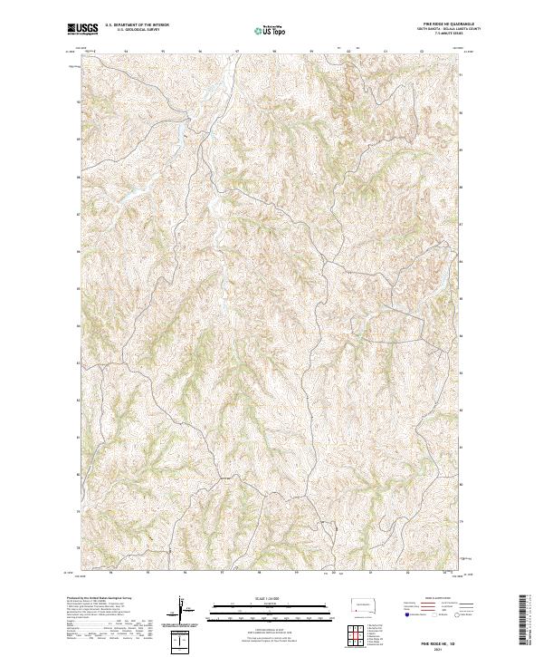 USGS US Topo 7.5-minute map for Pine Ridge NE SD 2021