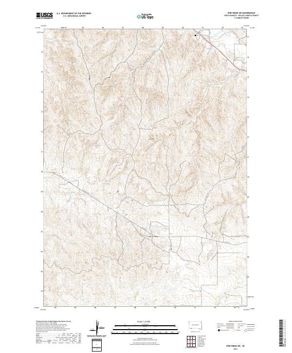 USGS US Topo 7.5-minute map for Pine Ridge SW SD 2021