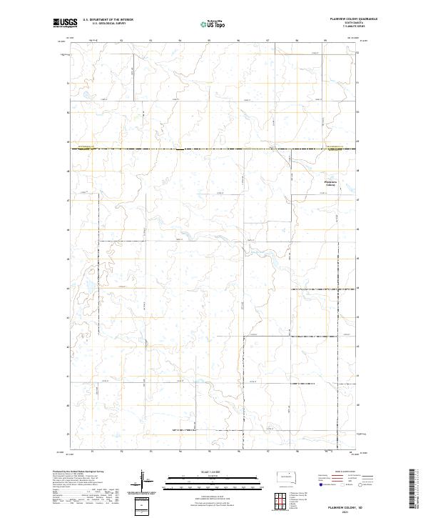 USGS US Topo 7.5-minute map for Plainview Colony SD 2021