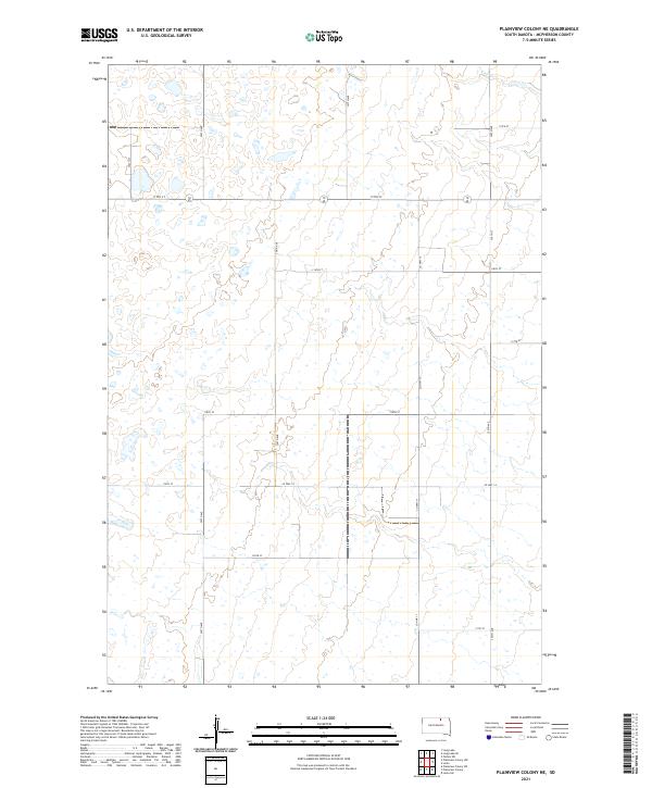 USGS US Topo 7.5-minute map for Plainview Colony NE SD 2021