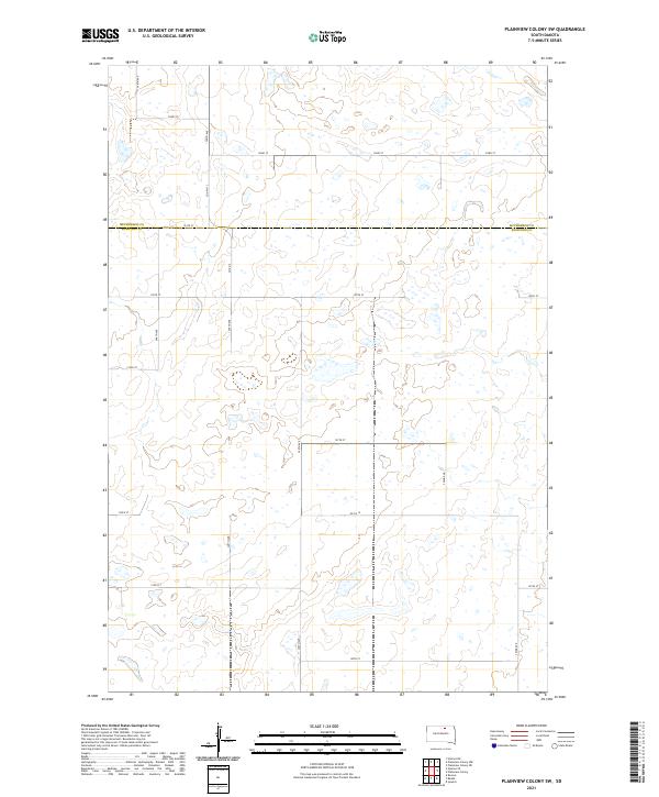 USGS US Topo 7.5-minute map for Plainview Colony SW SD 2021