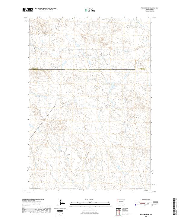 USGS US Topo 7.5-minute map for Porter Creek SD 2021