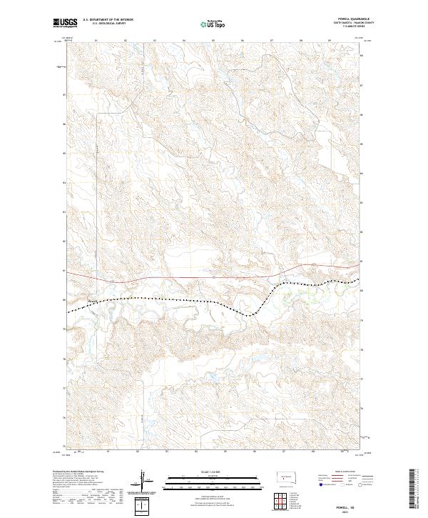 USGS US Topo 7.5-minute map for Powell SD 2021