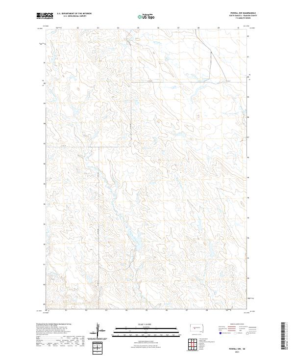 USGS US Topo 7.5-minute map for Powell NW SD 2021