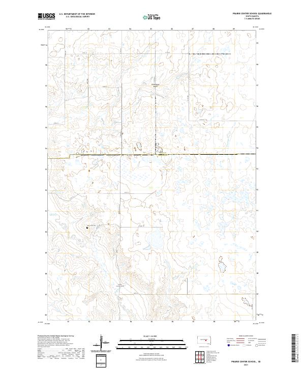 USGS US Topo 7.5-minute map for Prairie Center School SD 2021