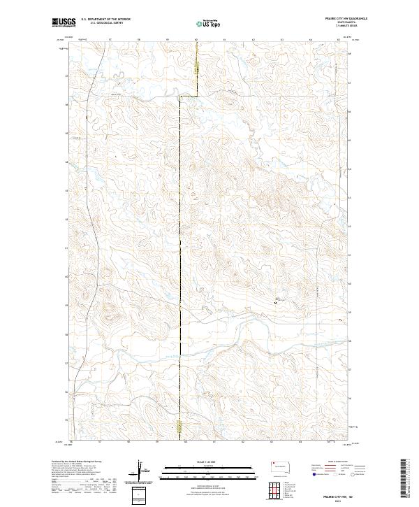 USGS US Topo 7.5-minute map for Prairie City NW SD 2021