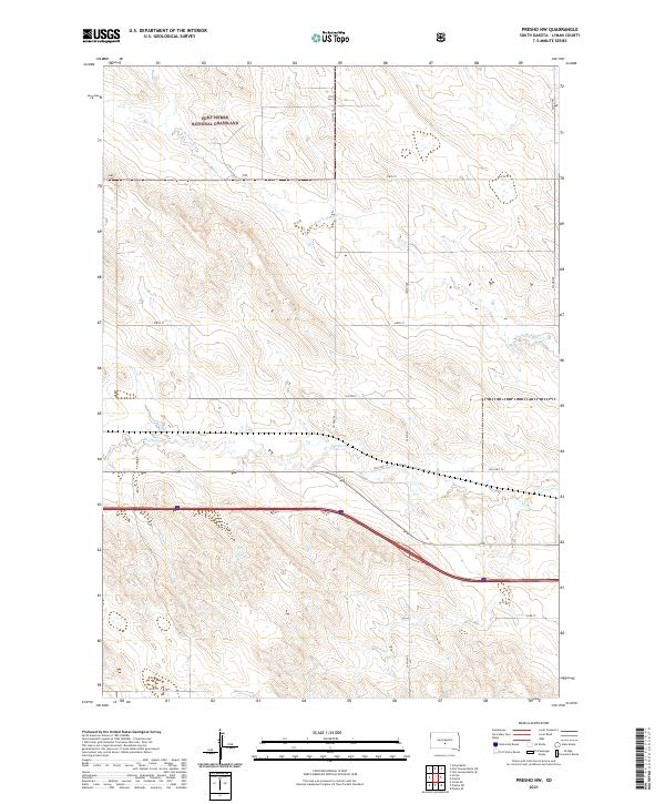 USGS US Topo 7.5-minute map for Presho NW SD 2021