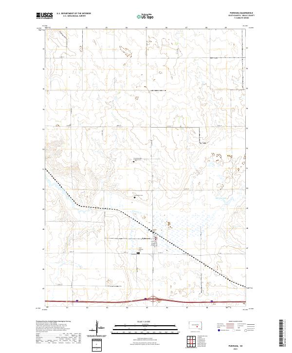 USGS US Topo 7.5-minute map for Pukwana SD 2021