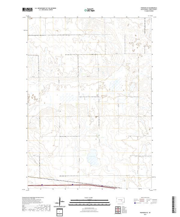 USGS US Topo 7.5-minute map for Pukwana SE SD 2021