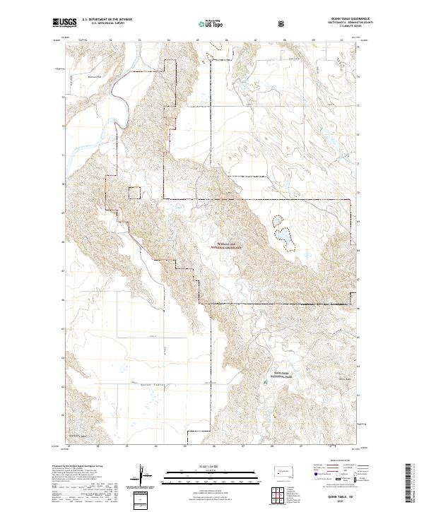 USGS US Topo 7.5-minute map for Quinn Table SD 2021