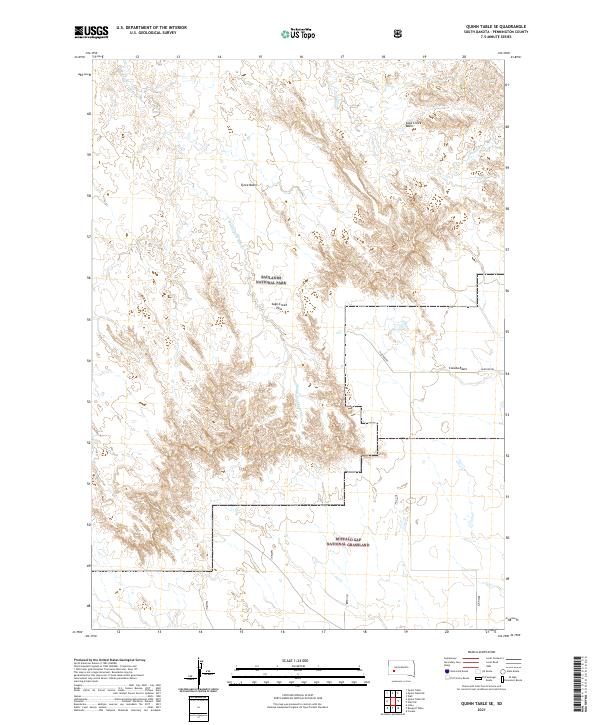 USGS US Topo 7.5-minute map for Quinn Table SE SD 2021