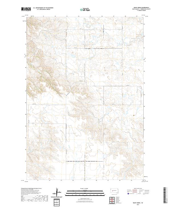 USGS US Topo 7.5-minute map for Rainy Creek SD 2021