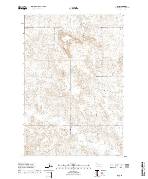 USGS US Topo 7.5-minute map for Ralph SD 2021