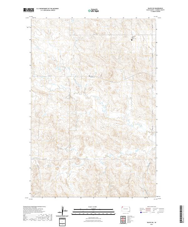 USGS US Topo 7.5-minute map for Ralph SW SD 2021