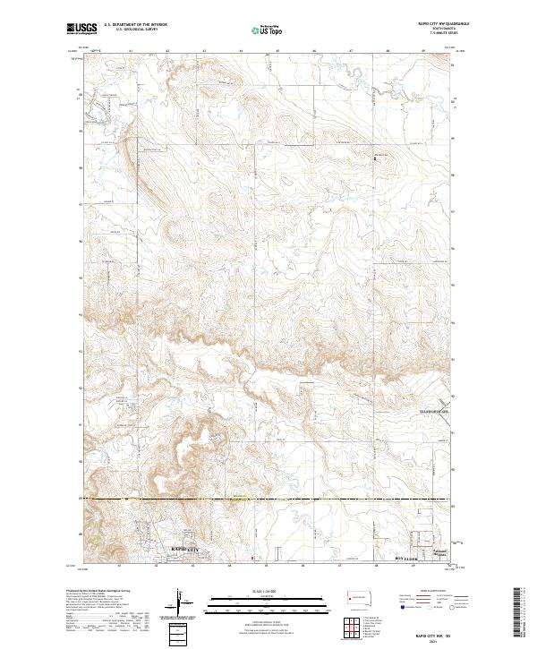 USGS US Topo 7.5-minute map for Rapid City NW SD 2021