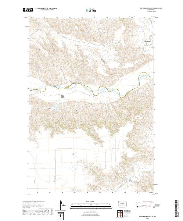 USGS US Topo 7.5-minute map for Rattlesnake Lake SE SD 2021